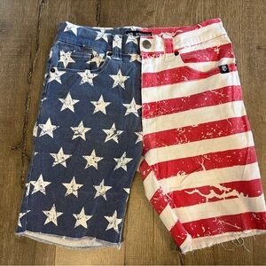 Born Primitive Flag Flex Stretchy Jort 7” Men’s S Jean Shorts